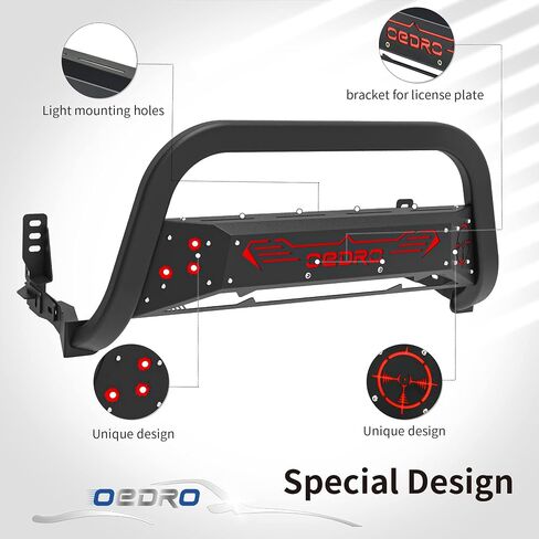 شريط الثور القابل للطلاء من oEdRo متوافق مع 2010-2023 Toyota 4Runner، واقي فرشاة الشاحنة، شريط دفع المصد الأمامي مع حامل لوحة انزلاقية مصبغة in Saudi Arabia