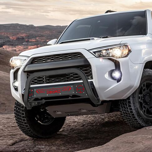 شريط الثور القابل للطلاء من oEdRo متوافق مع 2010-2023 Toyota 4Runner، واقي فرشاة الشاحنة، شريط دفع المصد الأمامي مع حامل لوحة انزلاقية مصبغة in Saudi Arabia