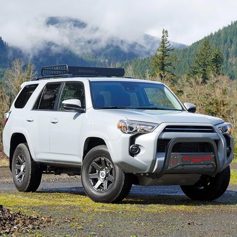 شريط الثور القابل للطلاء من oEdRo متوافق مع 2010-2023 Toyota 4Runner، واقي فرشاة الشاحنة، شريط دفع المصد الأمامي مع حامل لوحة انزلاقية مصبغة in Saudi Arabia