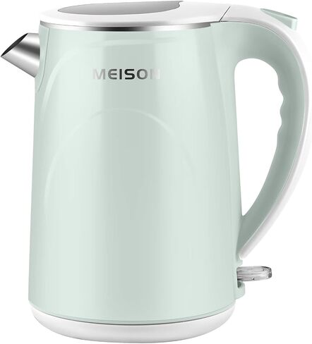 MEISON Electric Kettle, 1.7 L Double Wall Food Grade Stainless Steel Interior Water Boiler, Coffee Pot & Tea Kettle, Auto Shut-Off and Boil-Dry Protection, 1200W, 2 Year Warranty(Black) in Kuwait