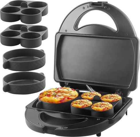 Sous Vide Style Egg Bite Maker Machine with 4 Silicone Molds, Grilled Cheese Maker, Mini Griddle, Ideal for Breakfast Sandwiches, Snacks, Desserts, 8 Mini Egg Bites & 2 Large Egg Bites in Saudi Arabia