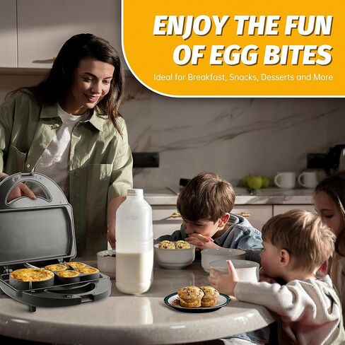 Sous Vide Style Egg Bite Maker Machine with 4 Silicone Molds, Grilled Cheese Maker, Mini Griddle, Ideal for Breakfast Sandwiches, Snacks, Desserts, 8 Mini Egg Bites & 2 Large Egg Bites in Saudi Arabia