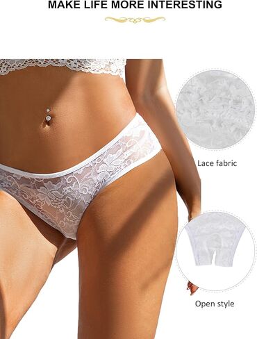 comeondear Lace Women's Panties Crotchless Underwear for Women Plus Size Thongs Sexy Hipster Panties for Women in Kuwait