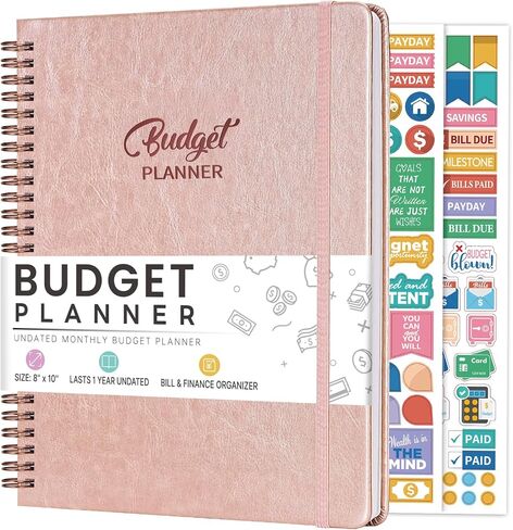 Budget Planner - Monthly Bill Organizer, 8 x 10 inches Large Budget Planner, Premium Hardcover Budget Book with Pockets, Savings, Debt & Expense Tracking – Budget Tracker with Stickers in Saudi Arabia