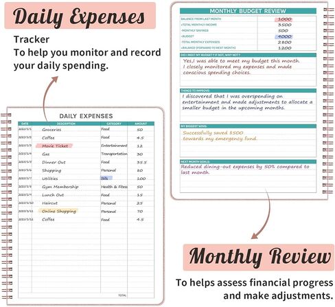 Budget Planner - Monthly Bill Organizer, 8 x 10 inches Large Budget Planner, Premium Hardcover Budget Book with Pockets, Savings, Debt & Expense Tracking – Budget Tracker with Stickers in Saudi Arabia
