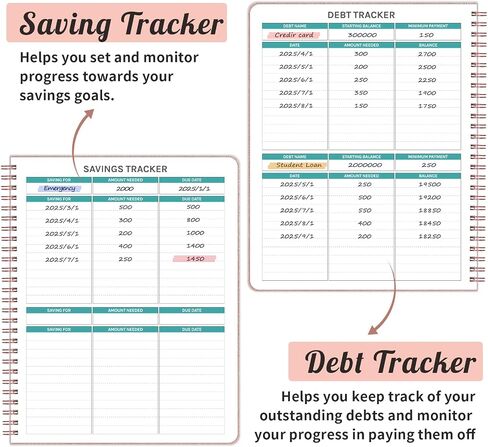 Budget Planner - Monthly Bill Organizer, 8 x 10 inches Large Budget Planner, Premium Hardcover Budget Book with Pockets, Savings, Debt & Expense Tracking – Budget Tracker with Stickers in Saudi Arabia