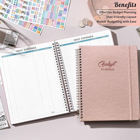 Budget Planner - Monthly Bill Organizer, 8 x 10 inches Large Budget Planner, Premium Hardcover Budget Book with Pockets, Savings, Debt & Expense Tracking – Budget Tracker with Stickers in Saudi Arabia