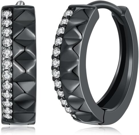 هوب أقراط الرجال رائعة مطعمة تشيكوسلوفاكيا حجر رجالي هوب أقراط خفيفة الوزن ومريحة هوب أقراط للأصدقاء الأخوة الأخوات in Kuwait