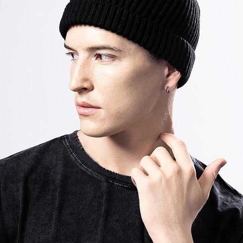 هوب أقراط الرجال رائعة مطعمة تشيكوسلوفاكيا حجر رجالي هوب أقراط خفيفة الوزن ومريحة هوب أقراط للأصدقاء الأخوة الأخوات in Kuwait