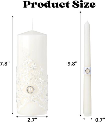 شموع الوحدة لحفلات الزفاف - مجموعة شموع الزفاف مع شمعة عمود واحدة وشمعتين مستدقتين، شموع الوحدة لمجموعة حفل الزفاف، إكسسوارات الزفاف الكاثوليكية، أفكار حفل الوحدة لحفل الزفاف in Kuwait