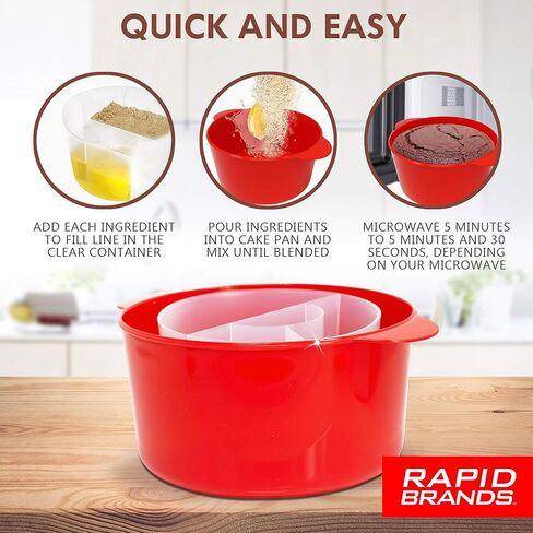 Rapid Cake Maker | Microwave Delicious Cake in 4 Minutes | Dishwasher-Safe, Small Kitchen, or Office |Perfect for Dorm, Microwaveable, & BPA-Free in Kuwait