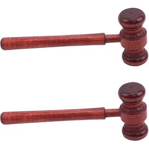 2 Pcs Wood Judge Gavels Auction Court Gavels Wooden Judge Hammers Wood Hammer Props Judge Costume Accessories Office Products for Lawyer Courtroom 3.2 x 6.7 x 17.4 cm