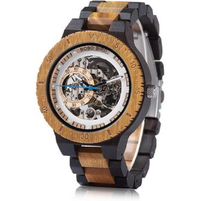 BOBO BIRD Mens Wooden Watches Luxury Mechanical Watch Lightweight Wood Band Timepieces for Men with Gift Box