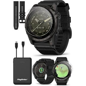 Garmin tactix 7 AMOLED Tactical GPS Watch | Bundle with Extra Silicone Band, Screen Protectors & Charger | Military Men's Watch with AMOLED Touchscreen Display, Ballistic Calculator