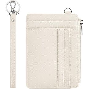 SEAVILIA Mini Wallet for Women RFID Credit Card Holder Minimalist Wristlet Wallets for Women With Keychain & Zipper