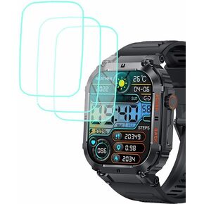 smaate Screen Protector Compatible with KACLUT GLONHI K57 pro 1.96 inches Rugged Smart Watch, Soft TPU, 6 pieces, Bubble Self-healing