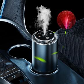 Smart Car Air Freshener, Rechargeable Car Air Freshener Diffuser with Colorful Ambient Light and Starlight Projector, Auto On/Off, Adjustable Concentration Car Diffuser with 50ml Fragrance