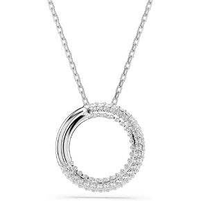 Swarovski Dextera pendant, Pavé, Clear, Rhodium Finish