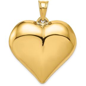 Diamond2Deal 14k Yellow Gold Polished 3-D Large Puffed Heart Pendant