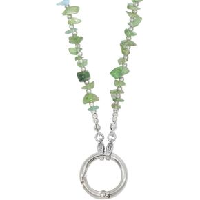 LuReen Eyeglass Necklace Holder Chain Loop Ring Holder Strap for Women, Natural Stone Chip Beaded Eyeglass Chain Around Neck