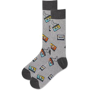 Hot Sox Mens Cassette Tape Crew Socks