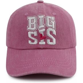 Big Sis Kids Hat for Girls Age 3-10 Year Old, Funny Adjustable Cotton Embroidery Best Sister Toddler Baseball Cap