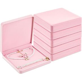 Yinkin 6 Pcs Velvet Jewelry Set Box Jewelry Gift Boxes Earring Ring Bracelet Necklace Gift Box Empty Jewelry Boxes Jewelry Storage Case Jewelry Storage Holder for Wedding Travel (Black)