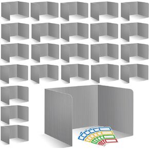 24 Pcs Desk Dividers for Students 14 × 17.5 × 14 Inch Plastic Durable and Waterproof Privacy Folders Shields Test Dividers with Classroom Privacy Boards for School Study Supplies(Blue)
