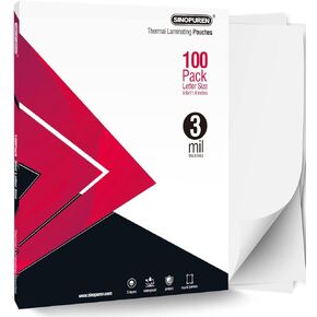 Thermal Laminating Pouches, 3mil Laminating Sheets, 8.9x11.4 Inches, Letter Size, HeatSeal, Clear (100pack)