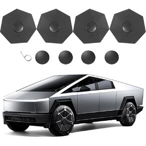 Wheel Center Hub Caps Compatible with Tesla Cybertruck 2024 2023 Accessories 4PCS Full Coverage Removable Wheel Hub Cap for Cybertruck Exterior Waterproof Accessories