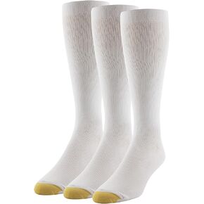 GOLDTOE Men's Mild Compression Over the Calf Socks, Multipairs