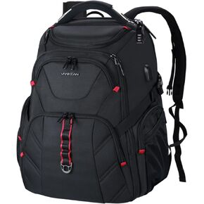 VANKEAN Travel Laptop Backpack 17.3 Inch TSA Friendly, Water Resistant Anti Theft XL Computer Backpack with RFID Pockets College Backpacks with USB Port for Men Women Business Work Bag, Black