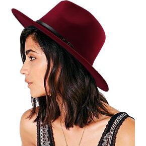 DRESHOW 2 Pack Fedora Hats for Women Men Unisex Fashionable Classic Wide Brim Womens Fedora Hat Felt Panama Hat with Belt Buckle in Saudi Arabia