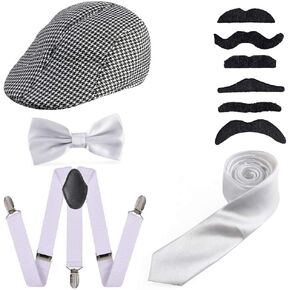 Beelittle 1920s Gatsby Gangster Costume Accessories Old Man Costume Grandpa Cosplay Set