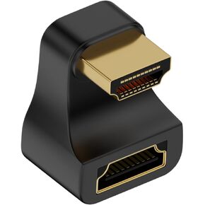 Poyiccot 8K U Shaped HDMI Adapter, 180 Degree HDMI Adapter, Up Angle HDMI 2.1 Extender Adapter 48Gbps HDMI Male to Female Extension Adapter with LED Indicator for HDTV, PS5, Laptop, 2pack