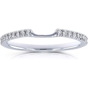 Kobelli Lab Grown Diamond Notched Shadow Wedding Band 1/8 CTW 14k White Gold (DEF/VS)