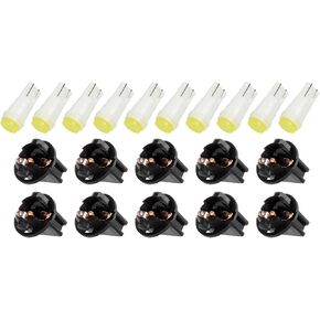 cciyu 168 led bulb, T10 White LED Bulb Instrument Panel Cluster Dash Light w/Socket,194 led bulb for Dashboard Gauge Light Speedometer Odometer Tachometer LED light Pack of 10