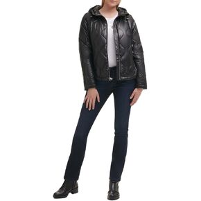 KARL LAGERFELD Women's Pop Color Lightweight Quilted Puffer
