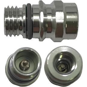 OE Style High Side Port Adapter R-134a A/C Service Schrader Valve Primary Seal Fitting W/Replaceable Valve Cores - 10 Pack