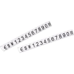 MECCANIXITY Adjustable Removable Mini Cube Price Tag Display Number Letter Price Label Stand Block Kit for Shop Counter Black on Clear,6.3x9mm,10 Sets