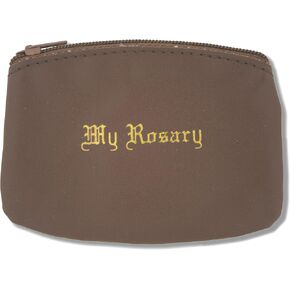 Good Shepherd Creations Traditional Rosary Pouch with Embossed My Rosary (Brown)