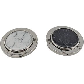 2 Pack Foldable Purse Hook Folding Women's Handbag Hangers Hooks for Desk Table Bag Holder Marble Mixed Color