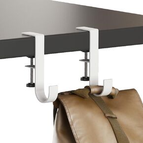 2Pcs Stand up Desk Store Clamp-On Under Desk BackPack Hanger Bag Purse Hook for Office Table Clamp Handbag Holder Small Hooks Adjustable