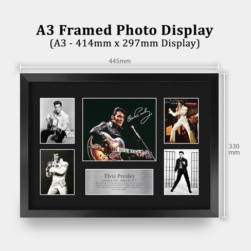 HWC Trading Elvis Presley Musician The King 16 x 12 inch (A3) Printed Gifts Signed Autograph Picture for Music Memorabilia Fans - 16" x 12" Framed in Saudi Arabia