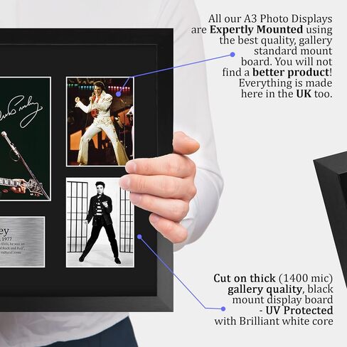 HWC Trading Elvis Presley Musician The King 16 x 12 inch (A3) Printed Gifts Signed Autograph Picture for Music Memorabilia Fans - 16" x 12" Framed in Saudi Arabia