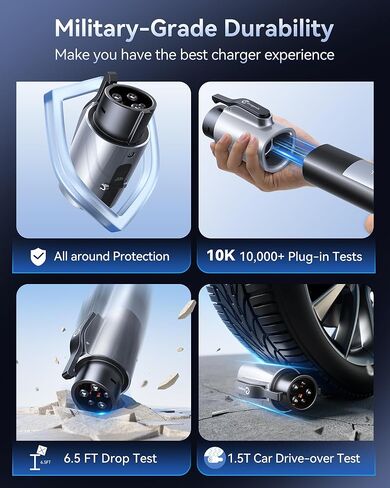 أحدث محول شحن Tesla إلى J1772 لعام 2024 (بحد أقصى 80 أمبير، 240 فولت) محول J1772 EVs لشاحن Tesla، محول متوافق مع موصلات Tesla عالية الطاقة، وشواحن الوجهة، وموصلات الهاتف المحمول (فضي) in Kuwait