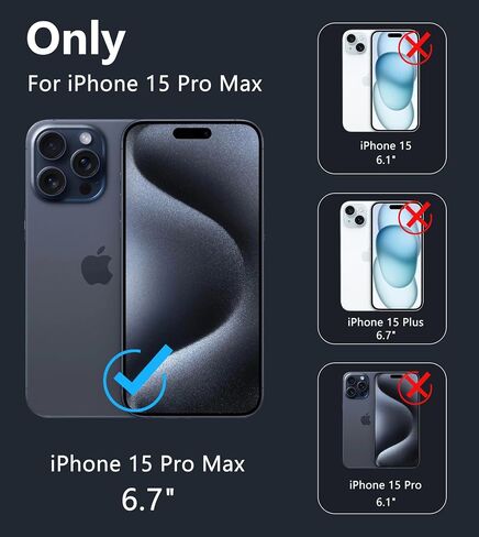 FNTCASE لحافظة هاتف iPhone 15-Pro-Max: حافظة شفافة مضادة للأصفر لهاتف iPhone 15 Pro Max | جراب هاتف شفاف بحماية من الدرجة العسكرية ومقاوم للصدمات والخدش مقاس 6.7 بوصة in Kuwait