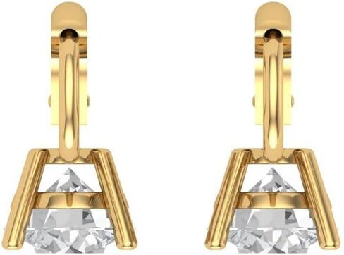 Clara Pucci 2 Carat Brilliant Round Cut Drop Dangle Clear Simulated Diamond 14k Yellow Solid Gold Earrings Lever Back in Saudi Arabia