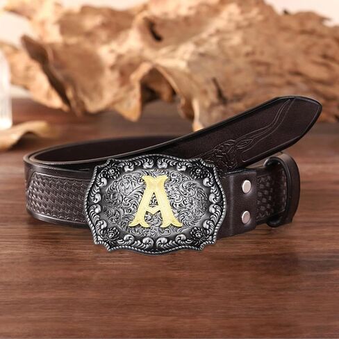 Western Initial Letters Belt Buckle ABCDEFG to Z Alphabet Letters Belt Buckles for Men Women Boys in Kuwait