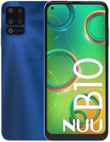 NUU B10 Unlocked Android Cell Phone, TMobile, Mint Mobile Phone, Dual SIM 4G, 6.55'' HD+Display, 48MP Triple-Camera, 4GB + 64GB, 4000 mAh, Blue, US Warranty & Hotline Support, 2022 in Kuwait